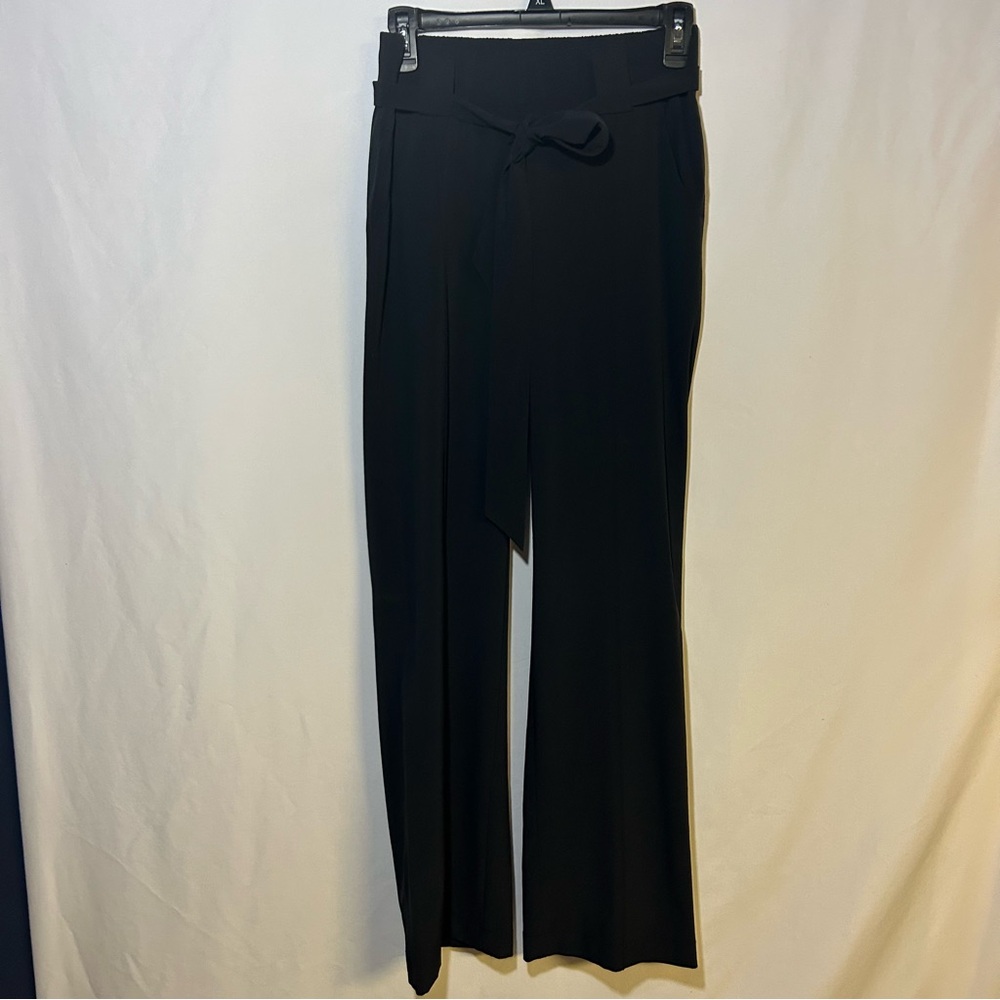 Athleta Black Destination Wide-Leg Women's Pants mid rise size 0 Belted pockets